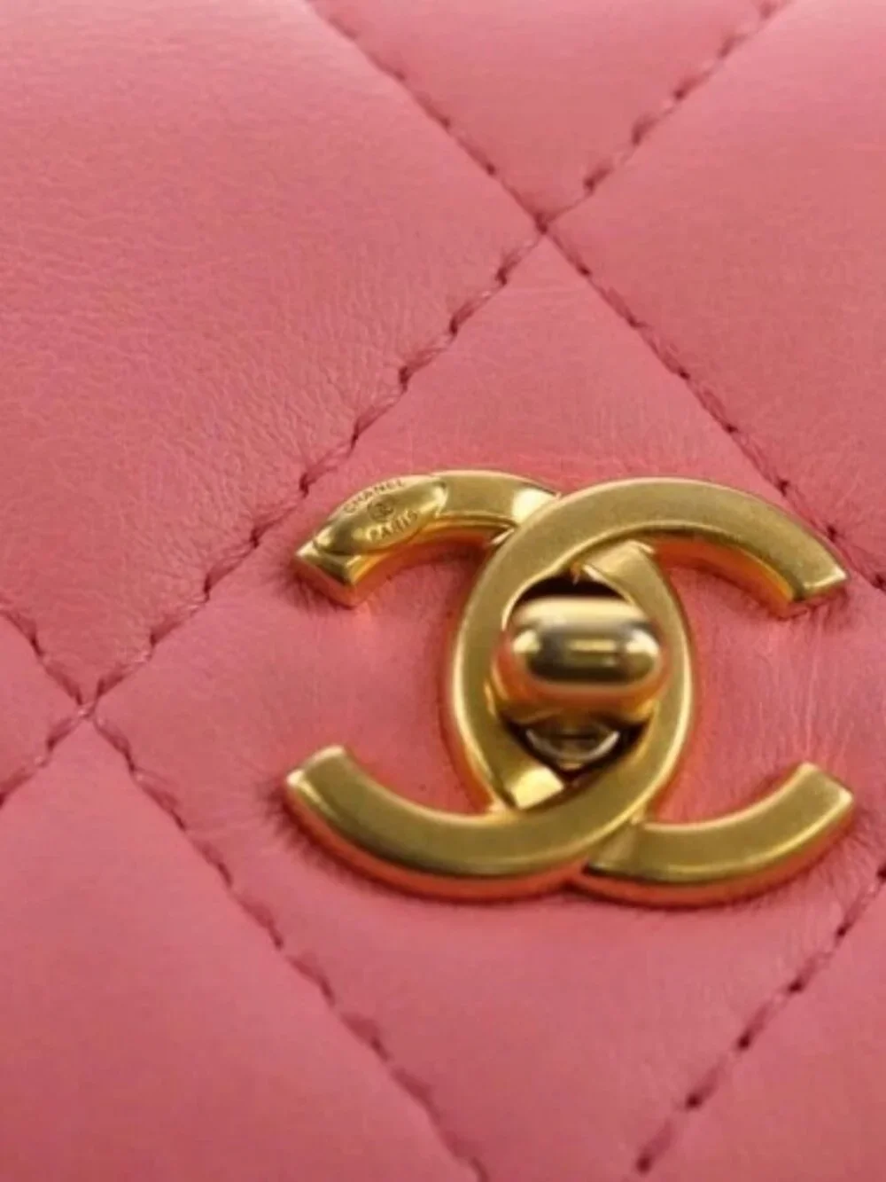 CHANEL Matelasse Chain Wallet Coco Ball Bag Lamb Skin Pink Gold CC Auth 181927M